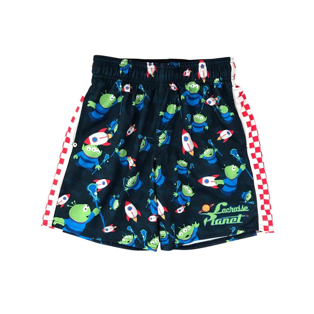 Lacrosse Unlimited Pixar Toy Story Aliens Lacrosse Planet Shorts Size YS